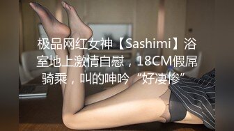 极品网红女神【Sashimi】浴室地上激情自慰，18CM假屌骑乘，叫的呻吟“好凄惨”